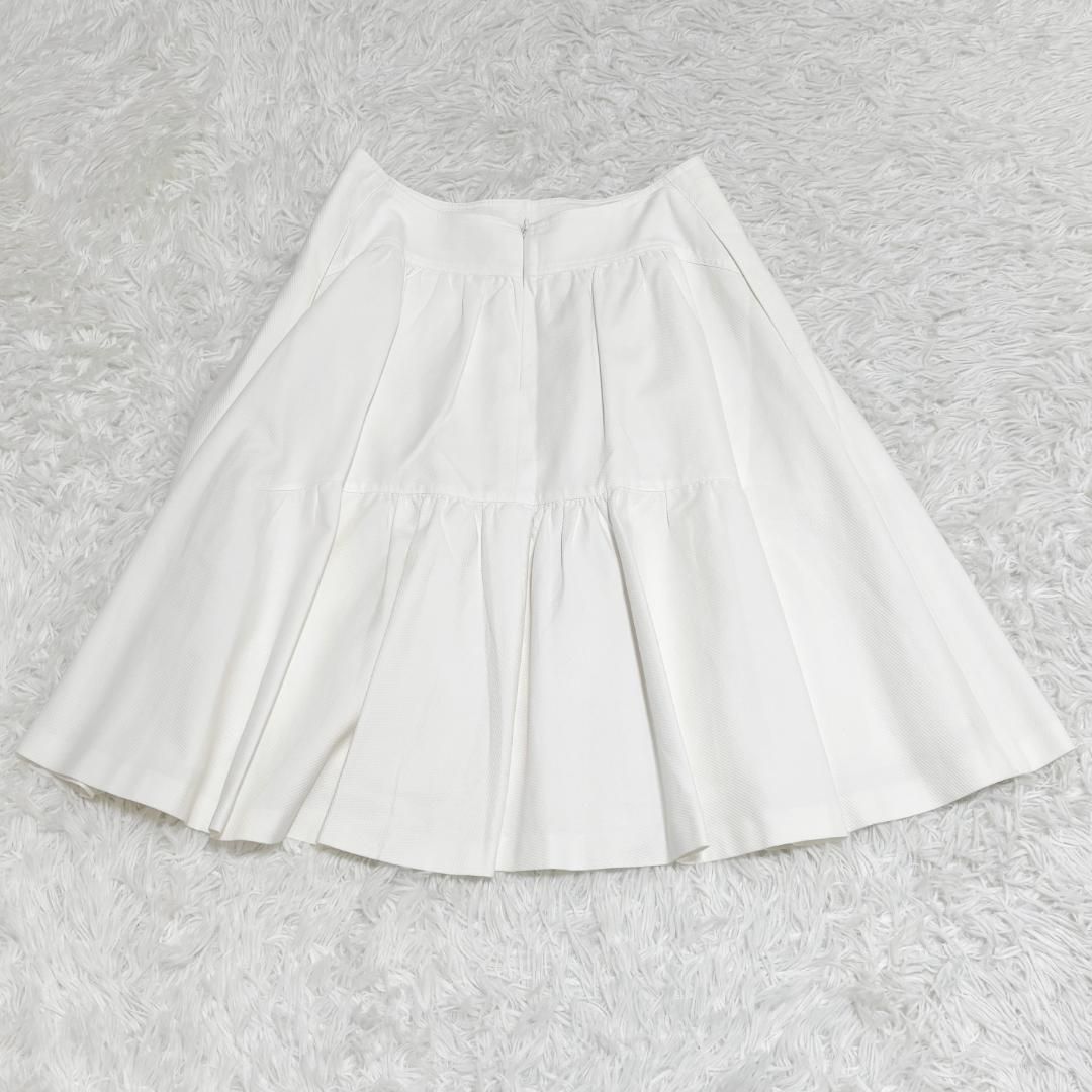 FOXEY フレアスカート 38 ホワイト 美品 FOXEY 切り替え フレア