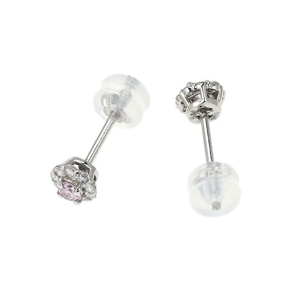 新品 希少 Pt900 天然ピンク ダイヤモンド ピアス 0.151ct FIPP I1 D0