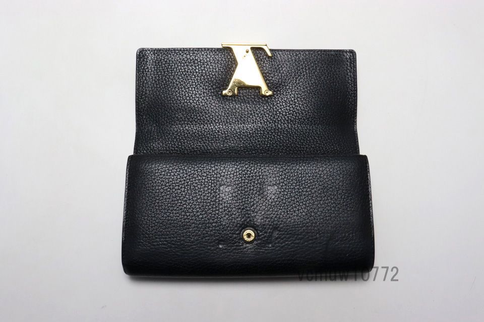 □LOUIS VUITTON トリヨン ポルトフォイユカプシーヌ レザー 2つ折り長