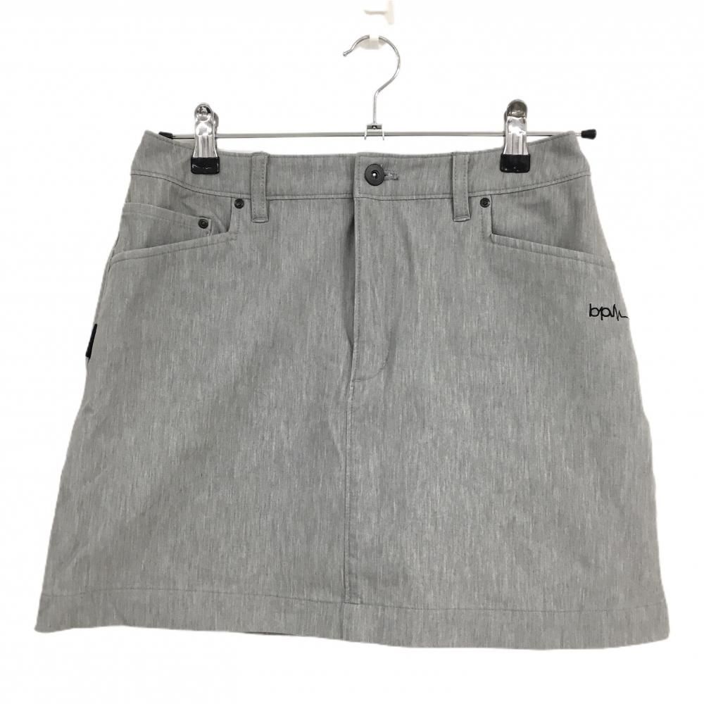 超美品】ナノユニバースゴルフ スカート 杢グレー ロゴ刺しゅう黒