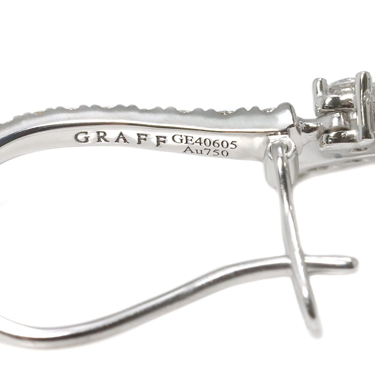 グラフ GRAFF バタフライ シルエット ドロップ ダイヤ ピアス K18 WG