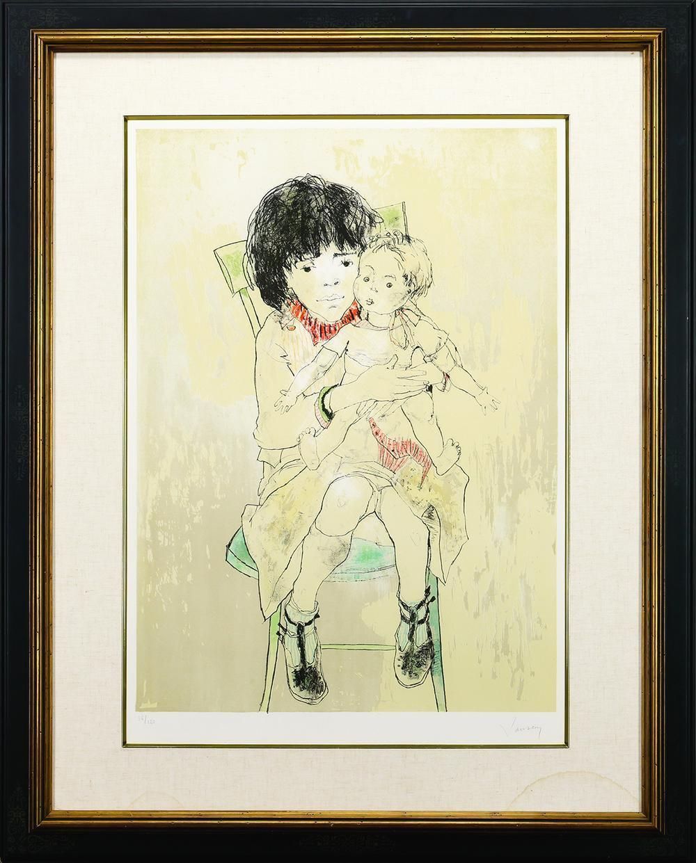 真作】【WISH】ジャン・ジャンセン Jean Jansem「クリスティーナと人形