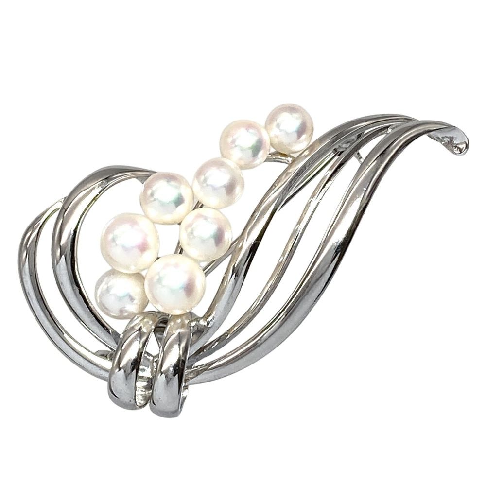 ミキモト MIKIMOTO パール 8P ブローチ シルバー 8.0g 真珠 レディース