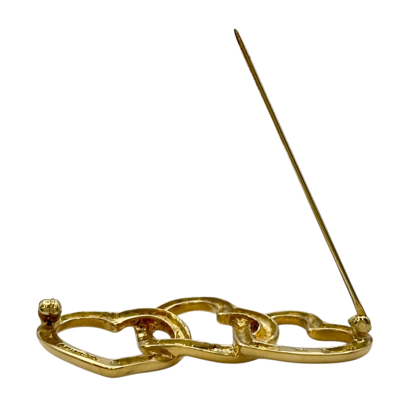 ティファニー TIFFANY＆CO トリプルハートブローチ ゴールド 750