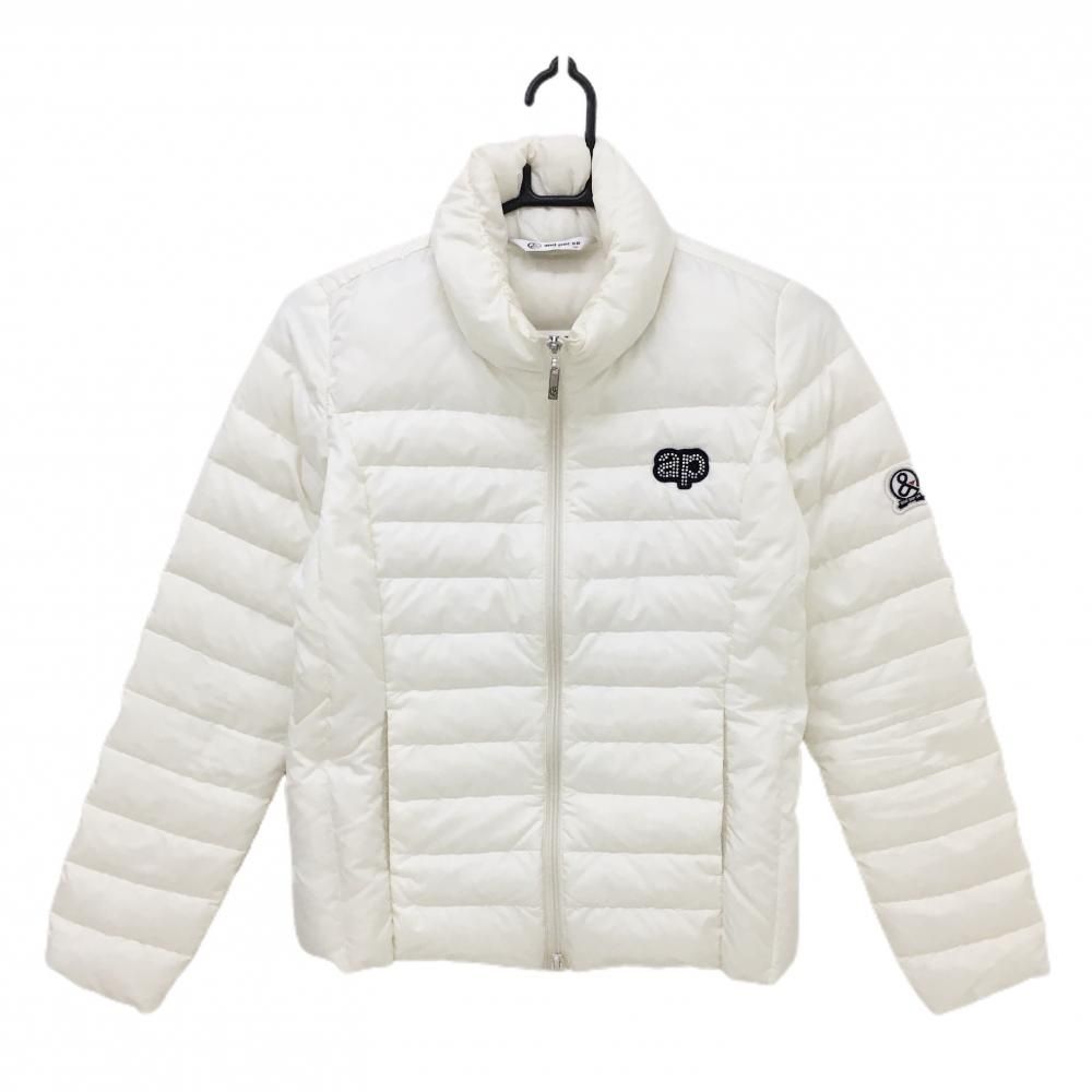 アンパスィ ダウンジャケット 白 ロゴワッペン ダウン90％ レディース
