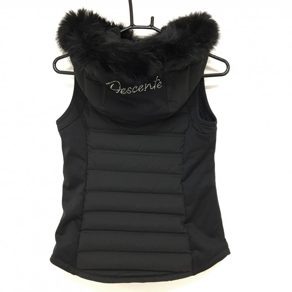 超美品】デサントゴルフ ダウンベスト 黒 LUXE COLLECTION ファー