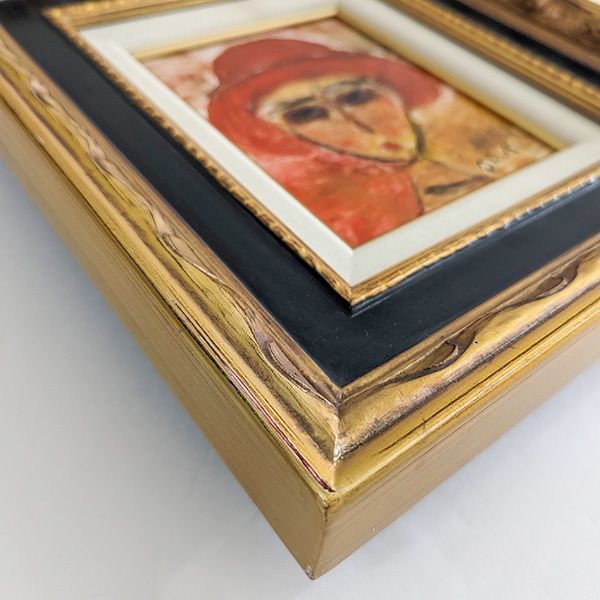 真作」織田広喜「少女」人物画 油彩画 額装 サイン有り F6号 真作