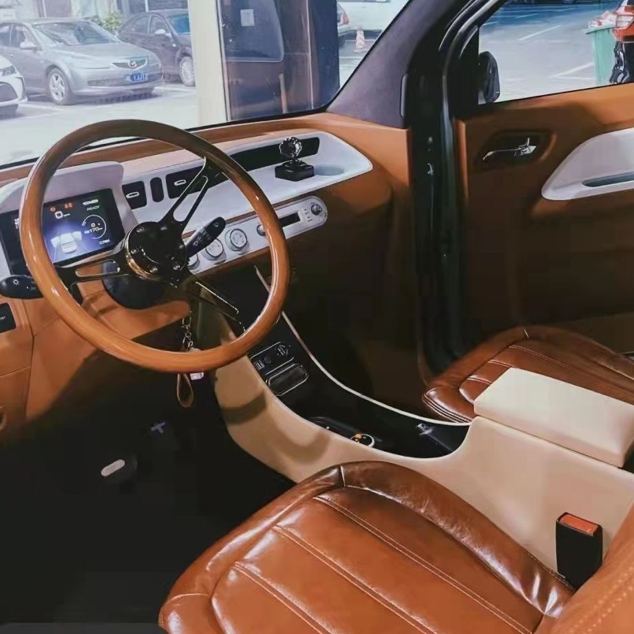 茶色ブラックハンドル本体 無垢材木製ウッド金属3スポークステアリング