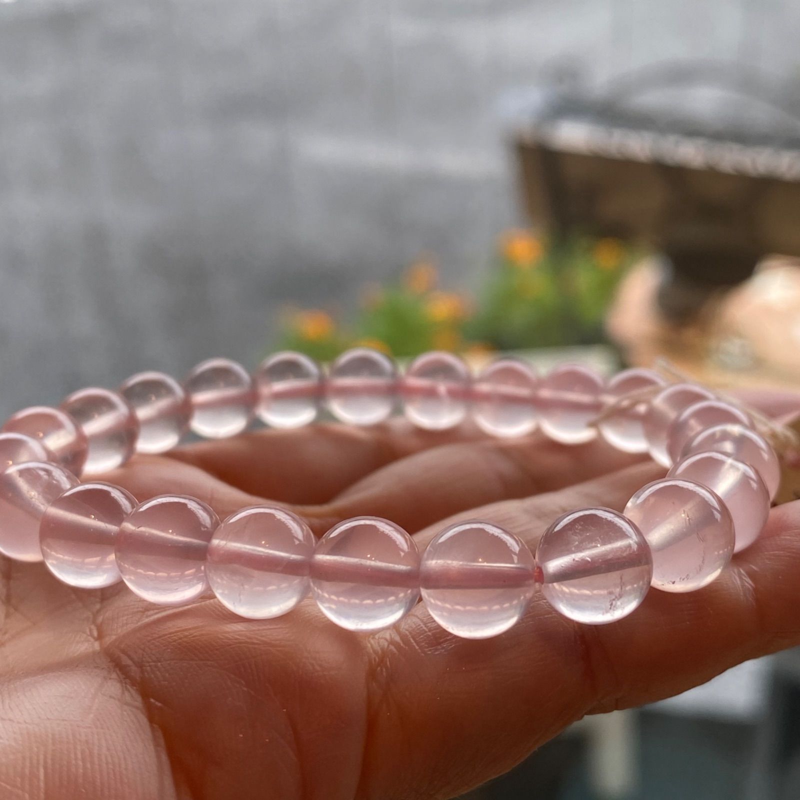 ピンクレムリアン水晶のブレスレット8〜8.5mm - メルカリ