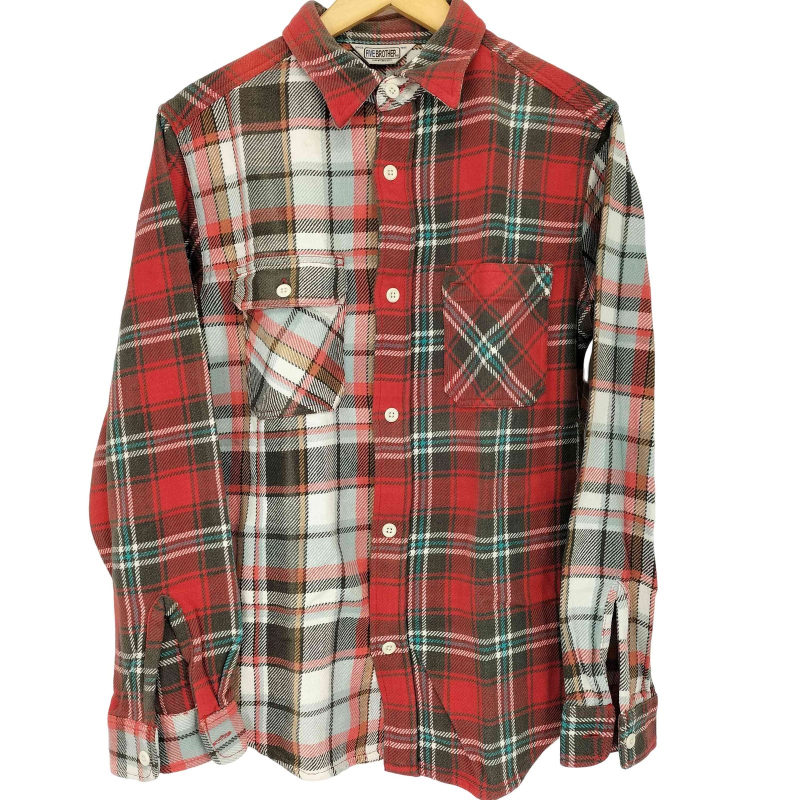 ファイブブラザー FIVE BROTHER 復刻 三角タグ L/Sネルシャツ メンズ