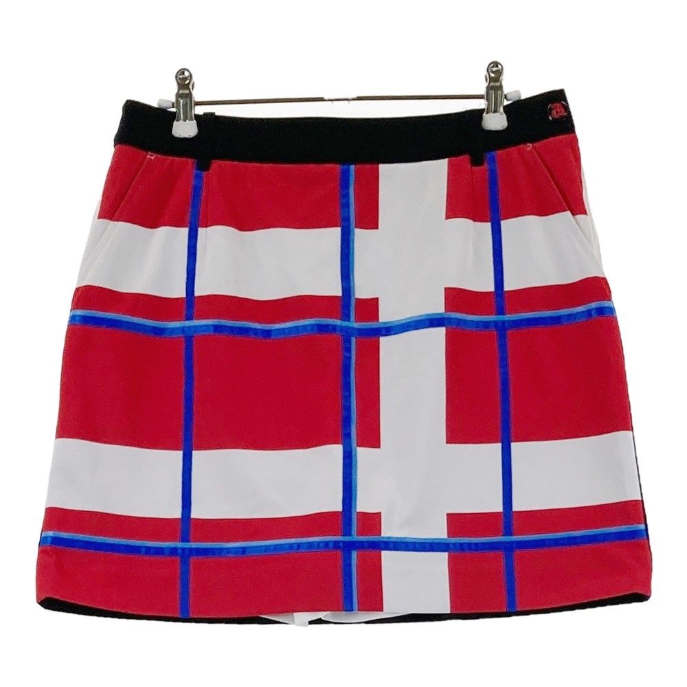 サイズ：40 ARCHIVIO アルチビオ インナー付 切替スカート 総柄 レッド