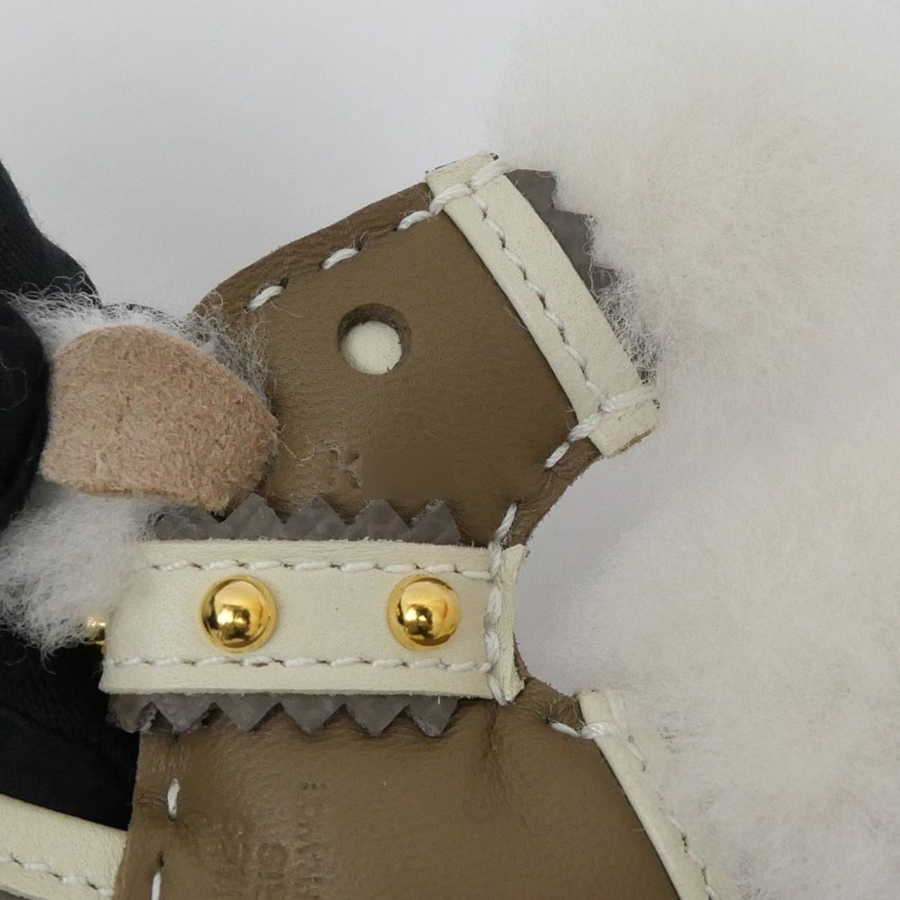 名東】エルメス バディ チャーム 首輪付き エトゥープ クレ K刻印