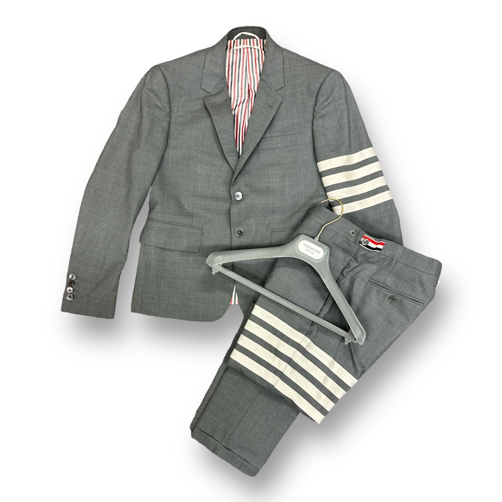 国内正規 THOM BROWNE トリコロール ライン スーツ セットアップ