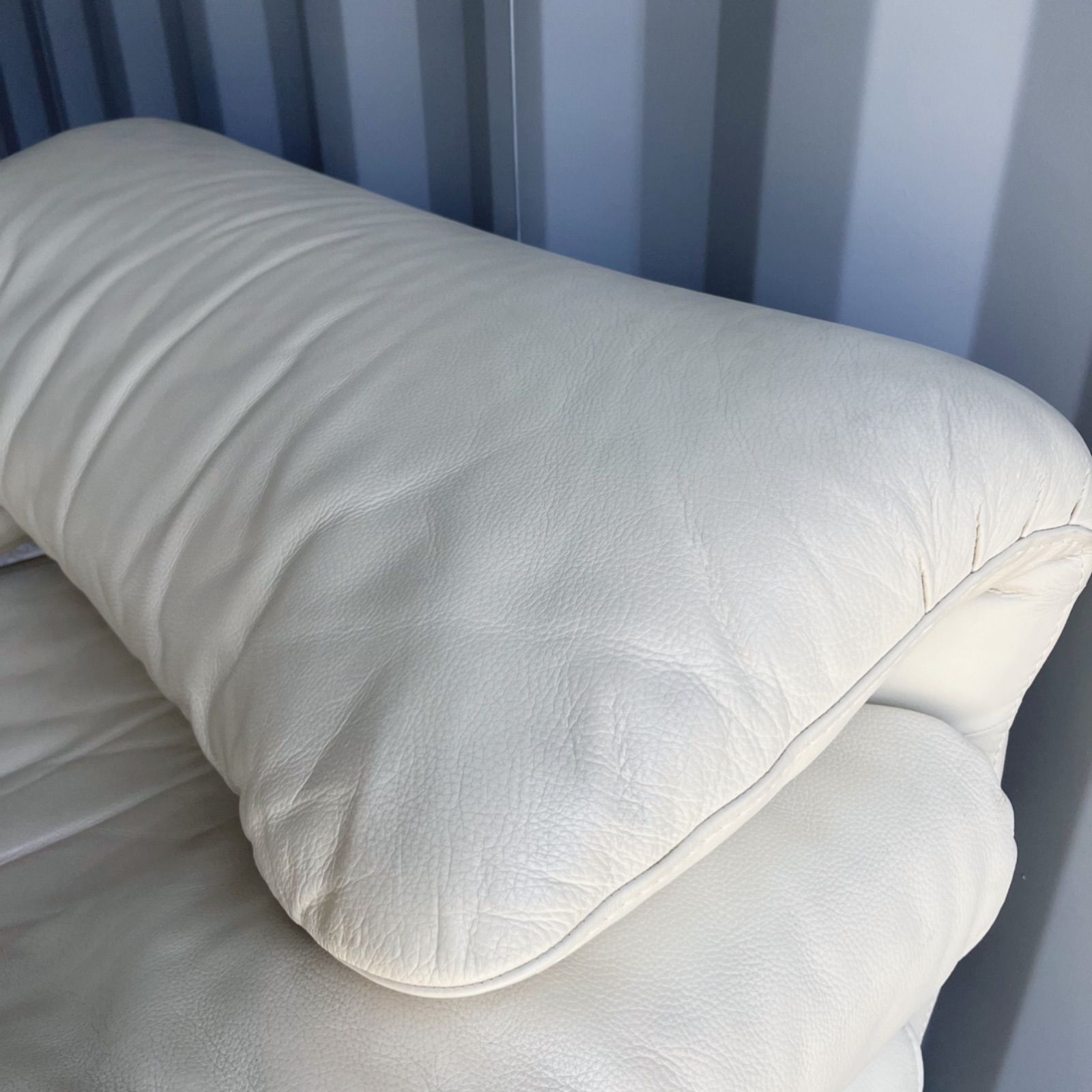 取付無料！IDC大塚家具 ポルトロメック ジェミニ 総本革アイボリー1P