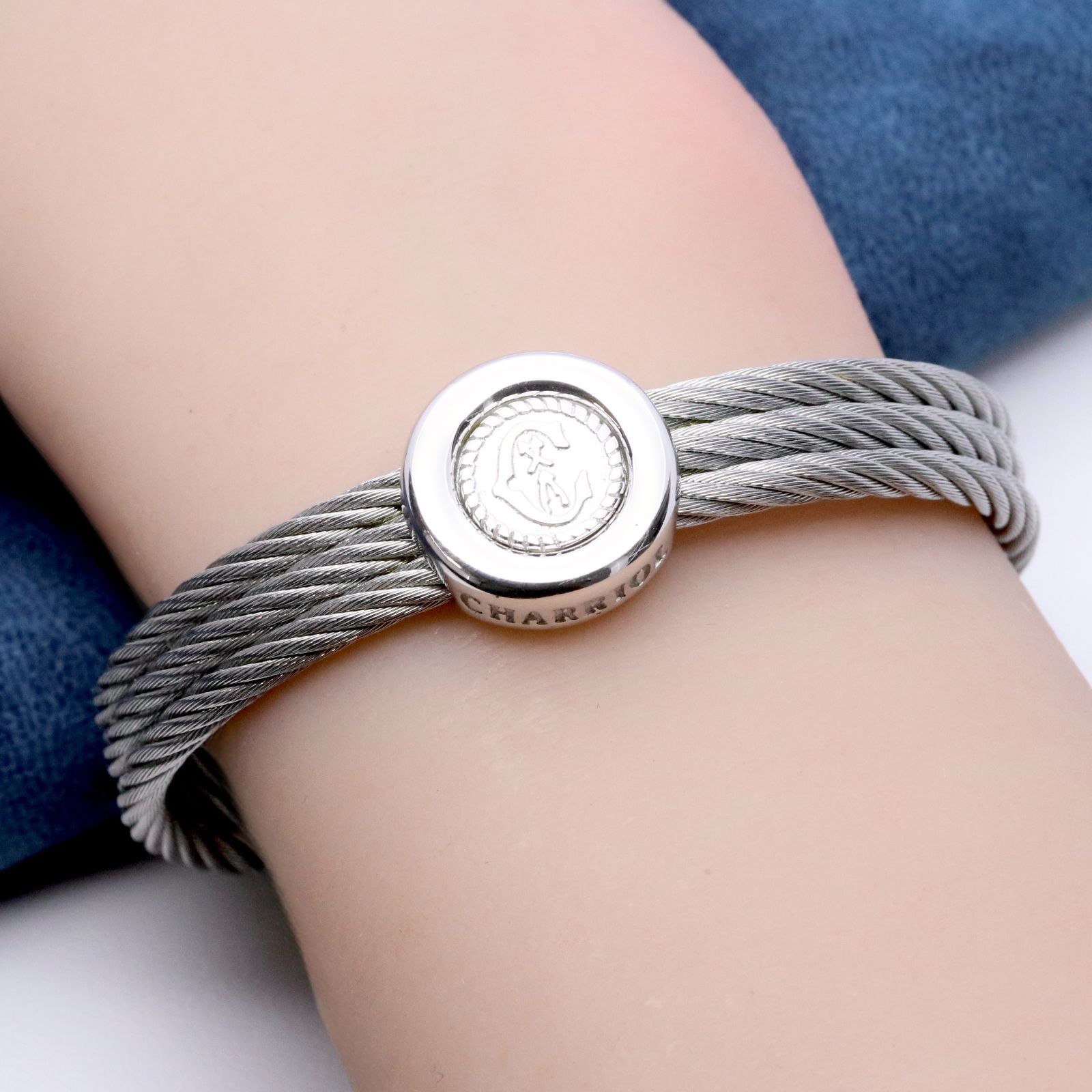 極美品 フィリップシャリオール ワイヤー ブレスレット バングル