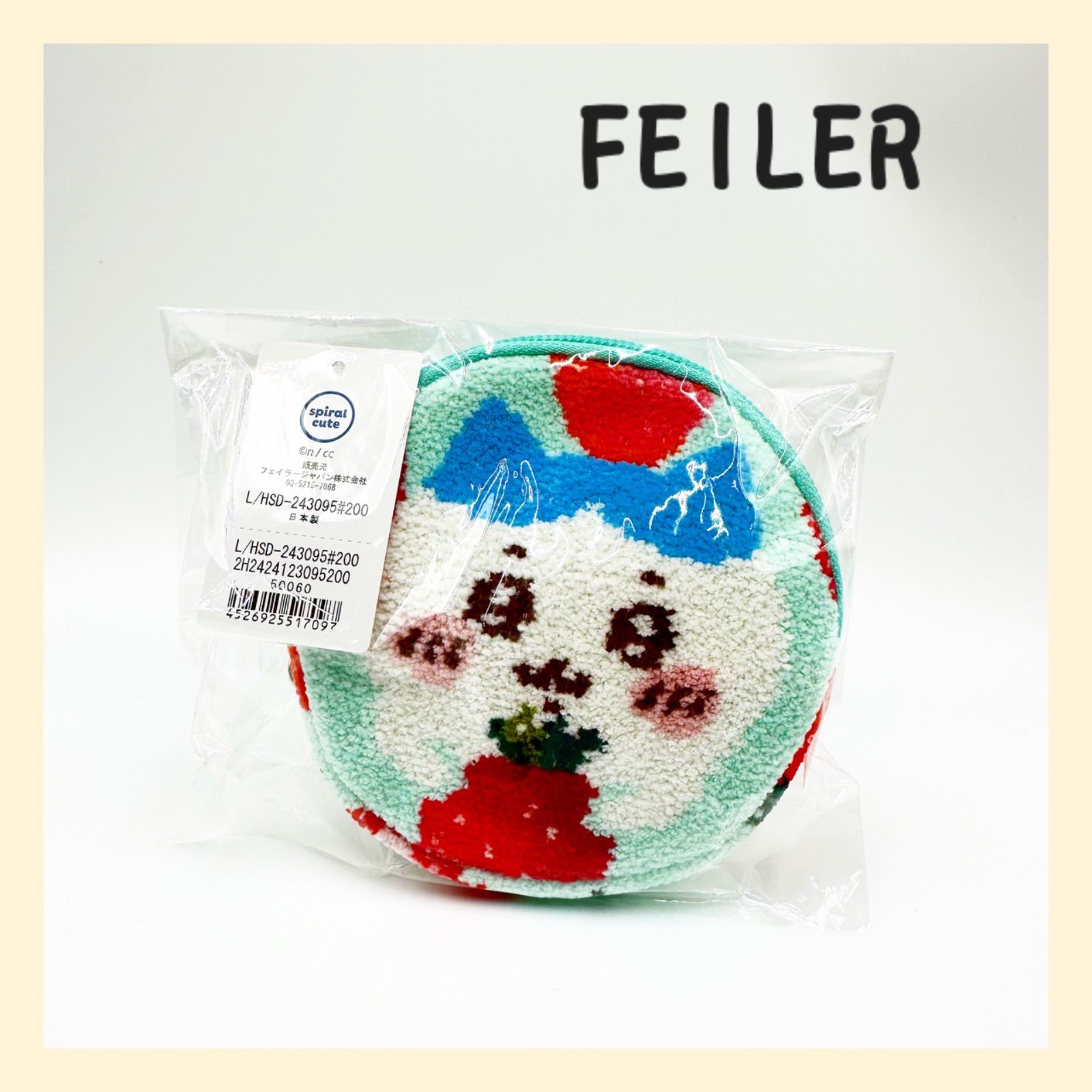 フェイラー ちいかわ ハチワレストロベリードット サークルポーチ