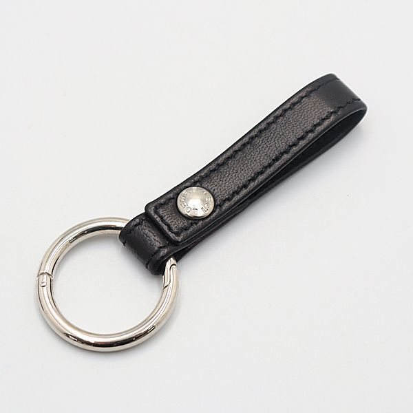箱付 良品 ロエベ キーリング ブラックレザー シルバー メンズ 2000000