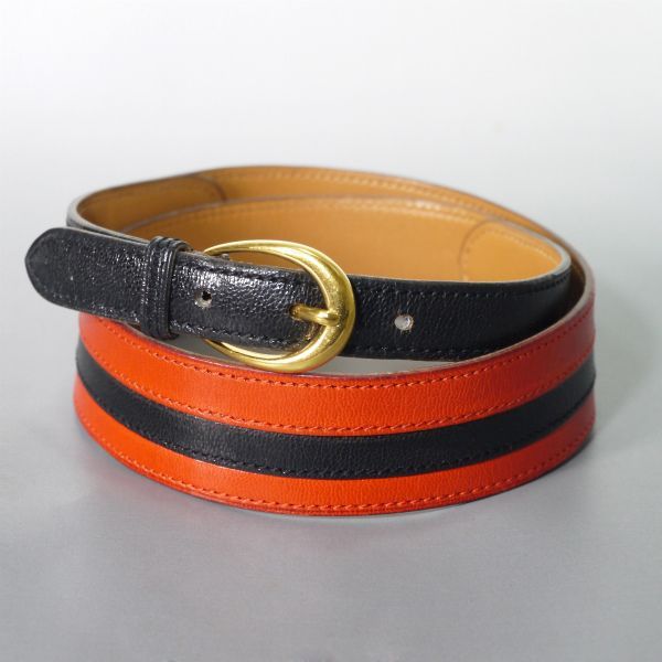 HERMES バイカラー レザーベルト（赤×黒） - メルカリ