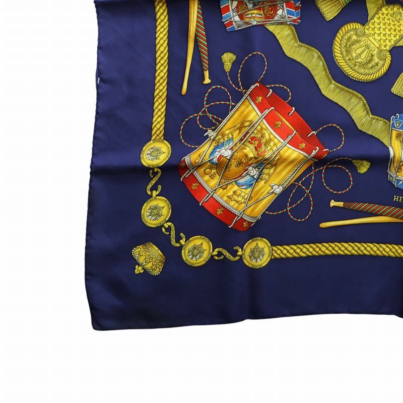 エルメス HERMES カレ90 LES TAMBOURS タンブールの太鼓 大判スカーフ