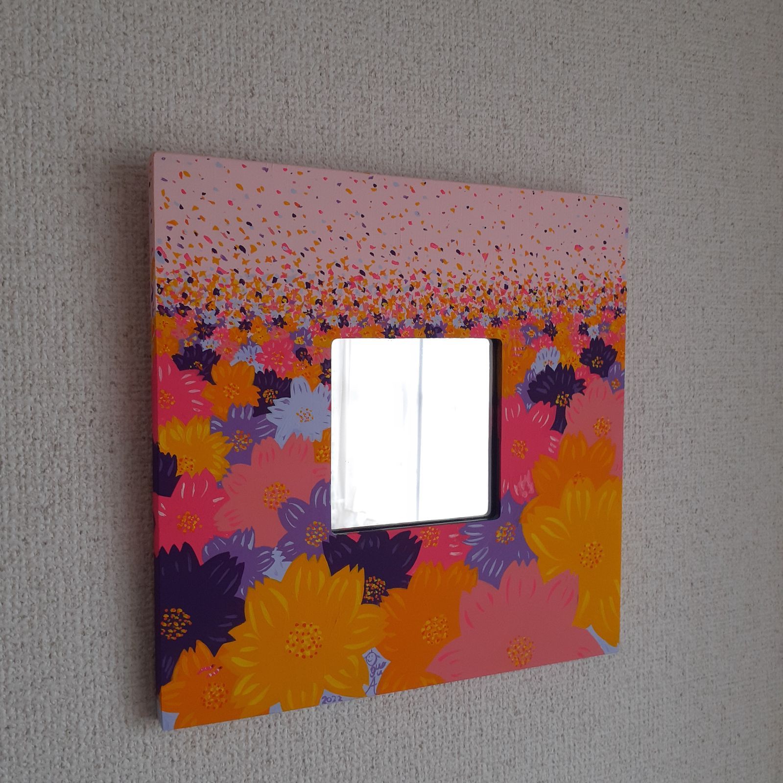 コスモス ハッピーコスモス畑 画家小楠アキコ作品 F6号 アクリル絵具