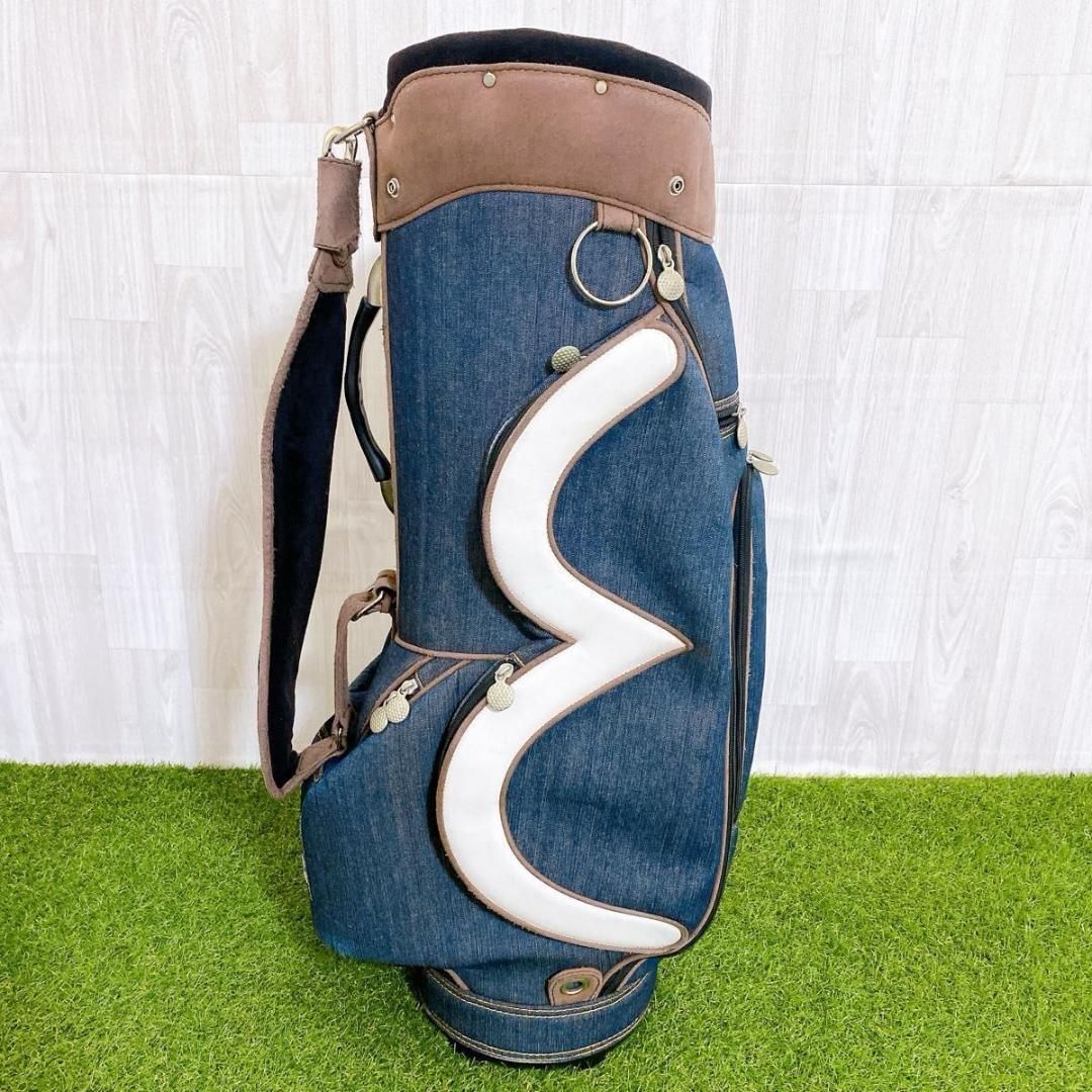 希少品】エヴィス（EVISU）フード一体型キャディバッグ・デニム生地