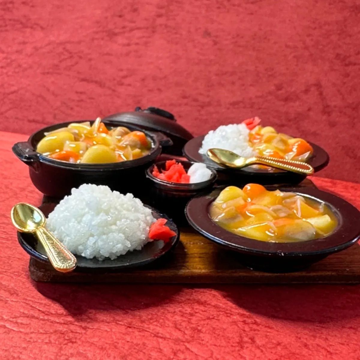 ミニチュアフード カレーライスセット