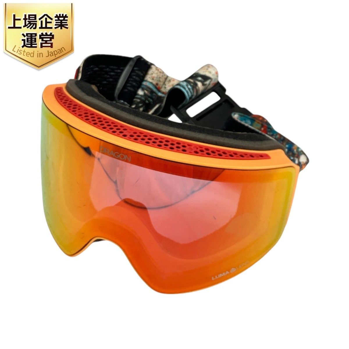 中古 DRAGON ゴーグル オレンジ/レッド レンズ 収納袋付き 中古 DRAGON