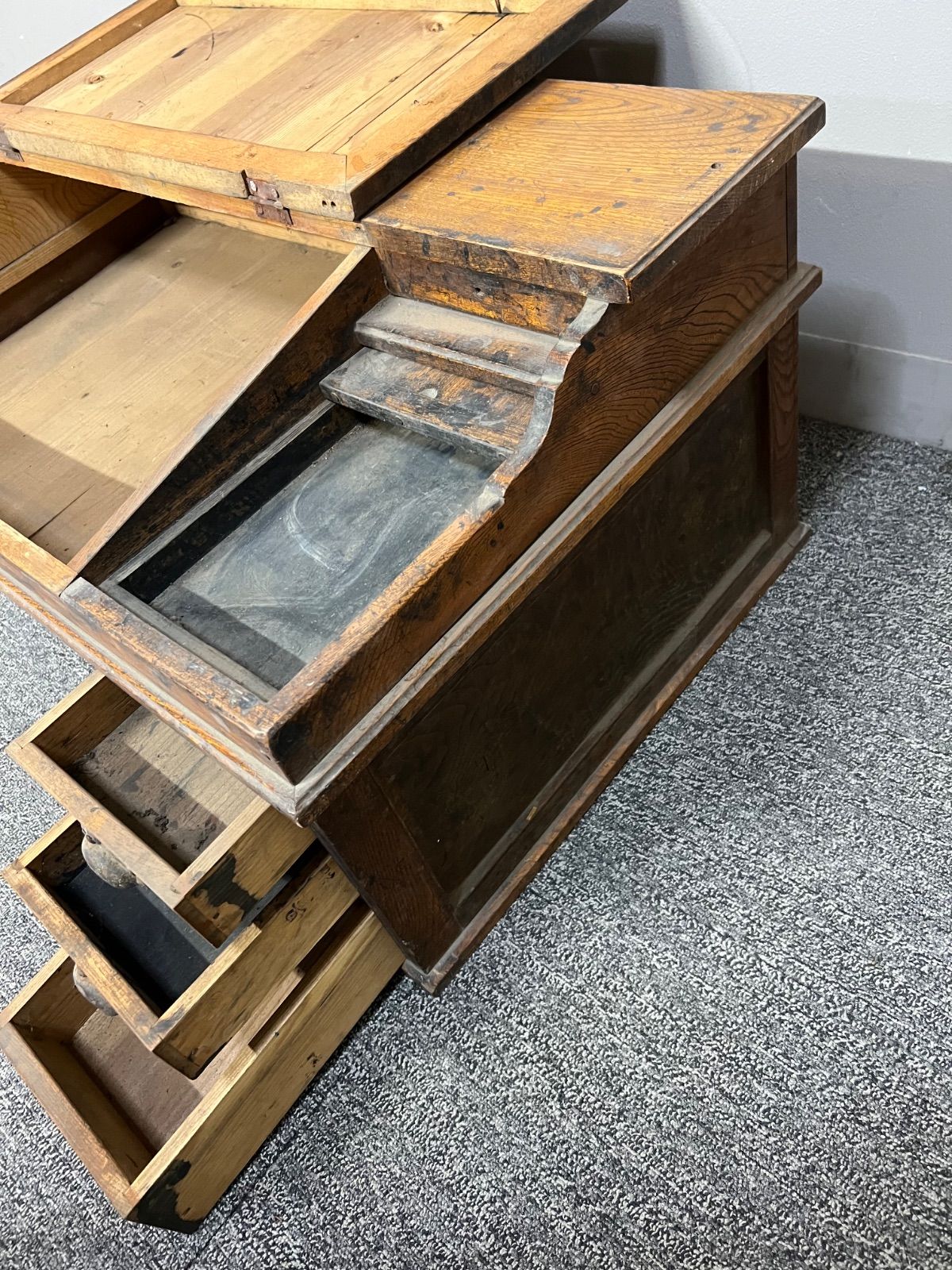 ⭐︎ 昭和 レトロ 文机 引き出し 学習机 当時物 - メルカリ