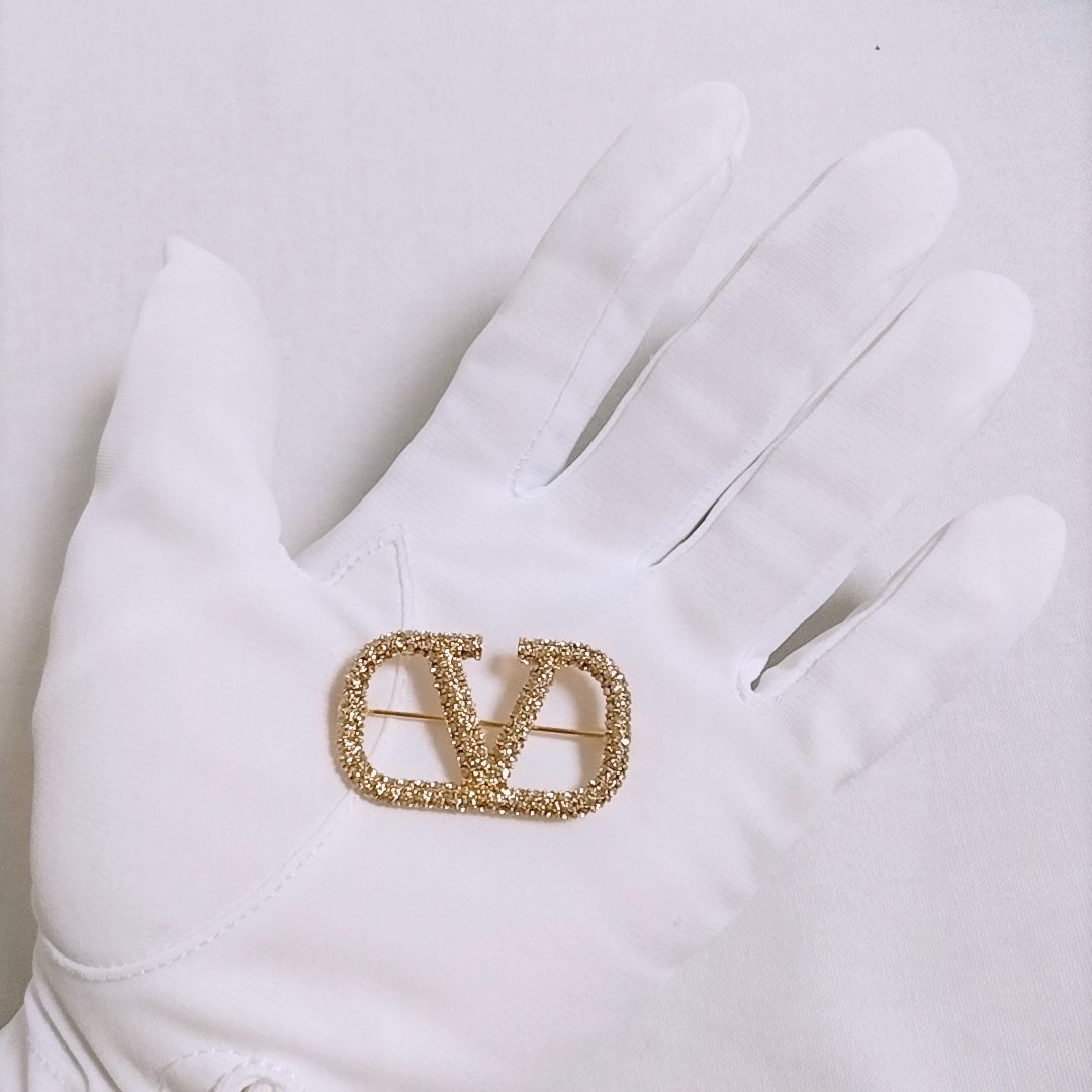 新品未使用】VALENTINO Vロゴ シグネチャー クリスタル メタル