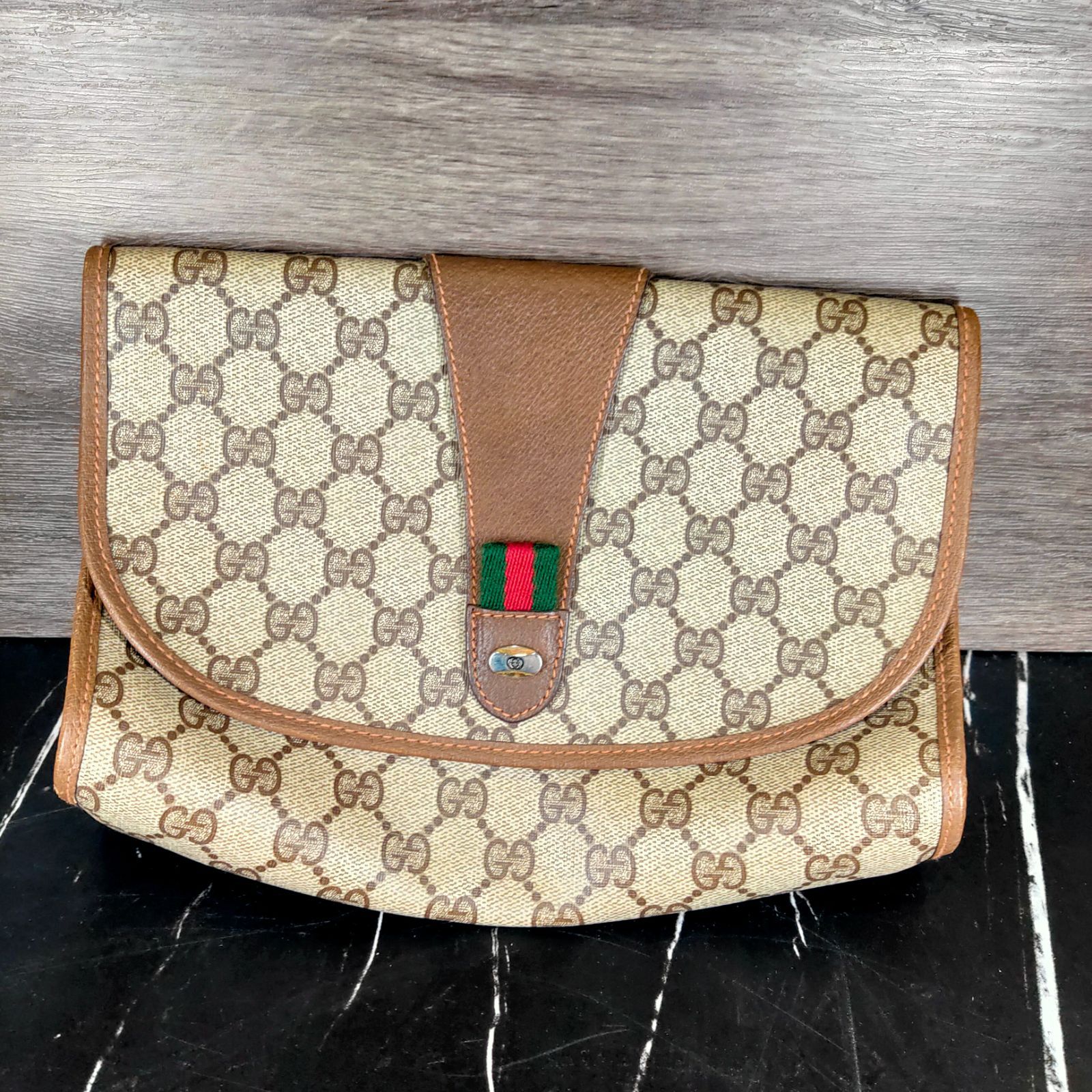 レア・美品】グッチ Gucci クラッチ バッグ GG柄 ポーチ オールド