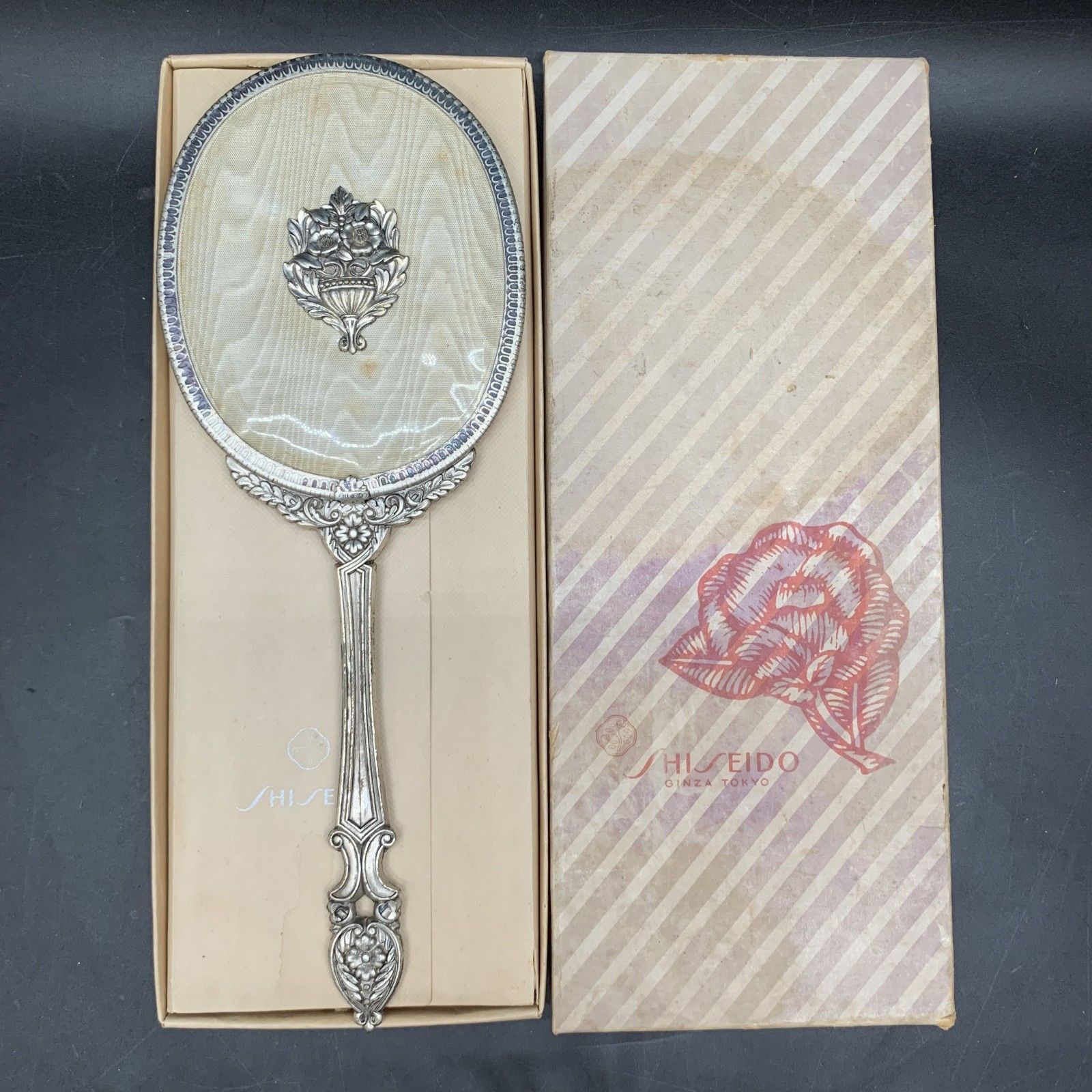 P318資生堂 手鏡 花椿会 記念日 昭和レトロ ハンドミラー SHISEIDO