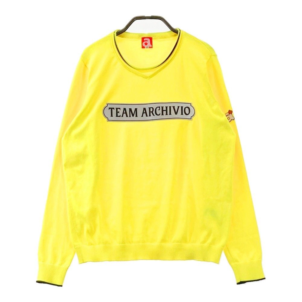 サイズ：38 ARCHIVIO アルチビオ ロゴ ニットセーター イエロー系