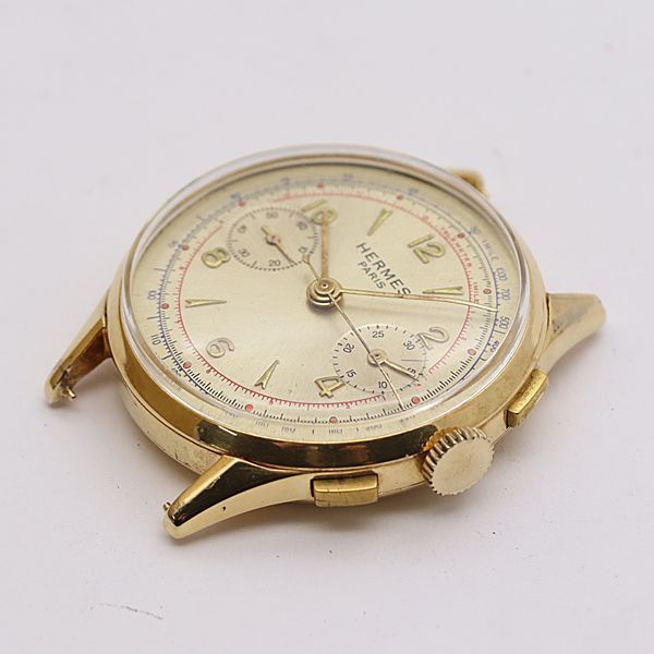 デッドストック級 エルメス 手巻き アンティーク 18K/750 ゴールド文字