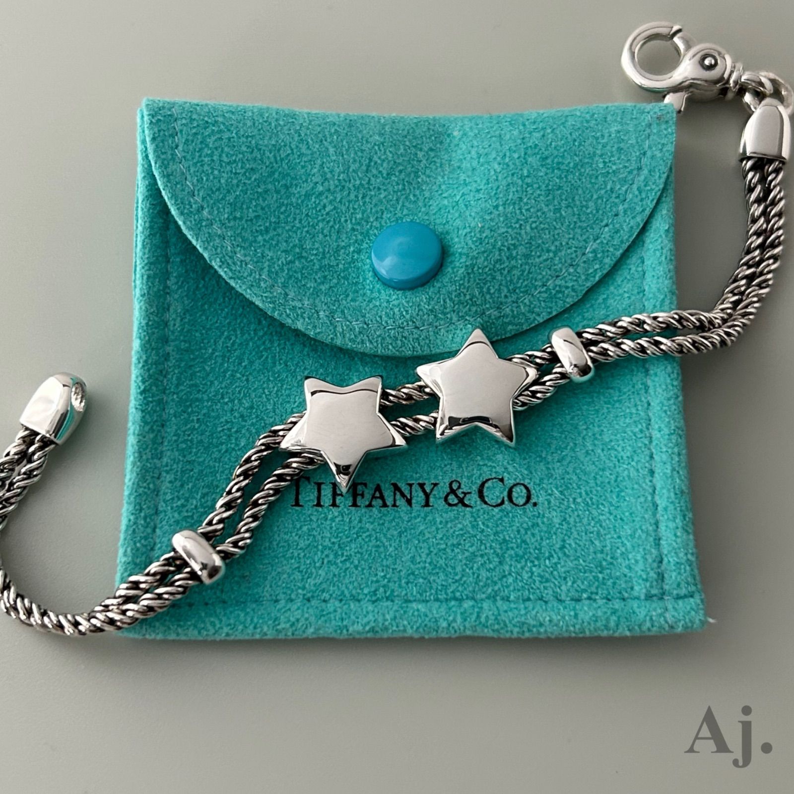 ティファニー 希少 ダブル スター ロープ ブレスレット AG925