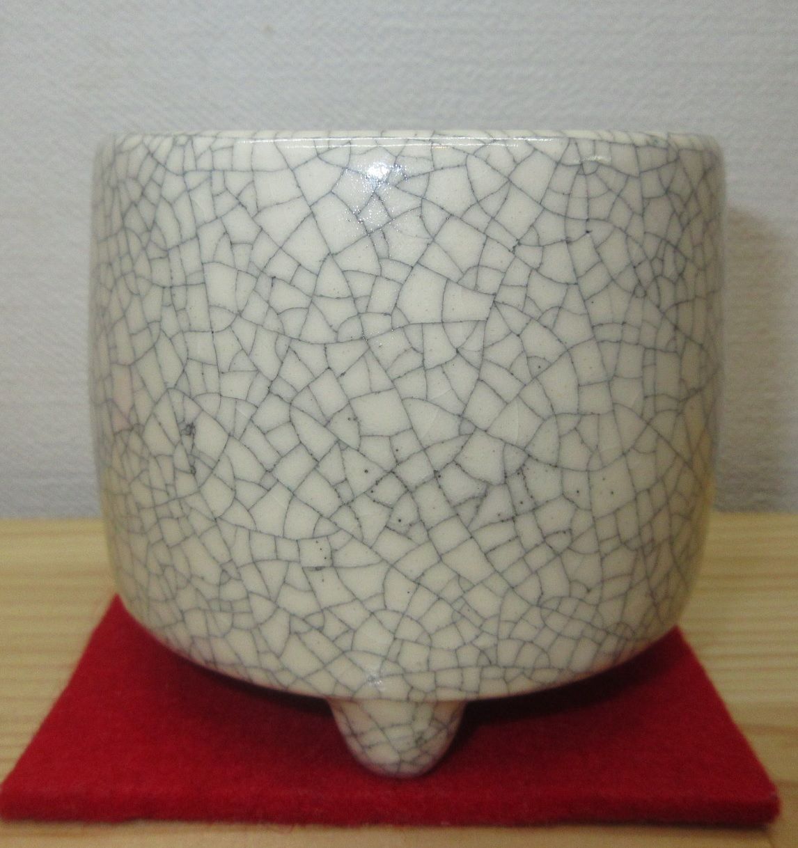 逢絢亭・新品】茶道具 七事式道具 聞香炉 白楽 貫入模様 丸形 松楽窯