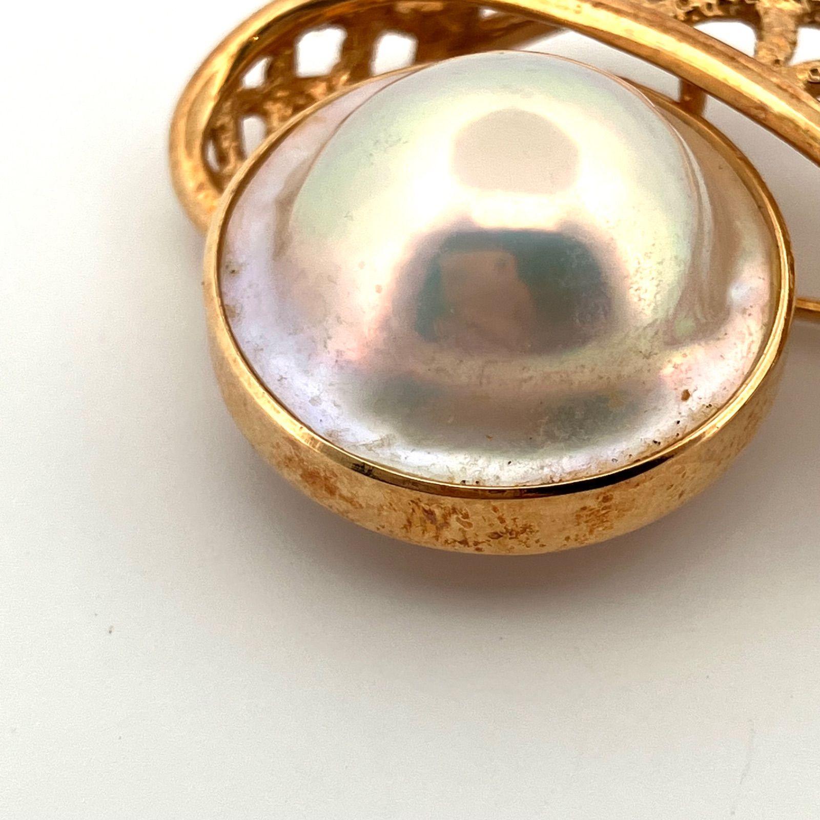 K18YGマベパールブローチペンダント田崎真珠TASAKIイエローゴールド