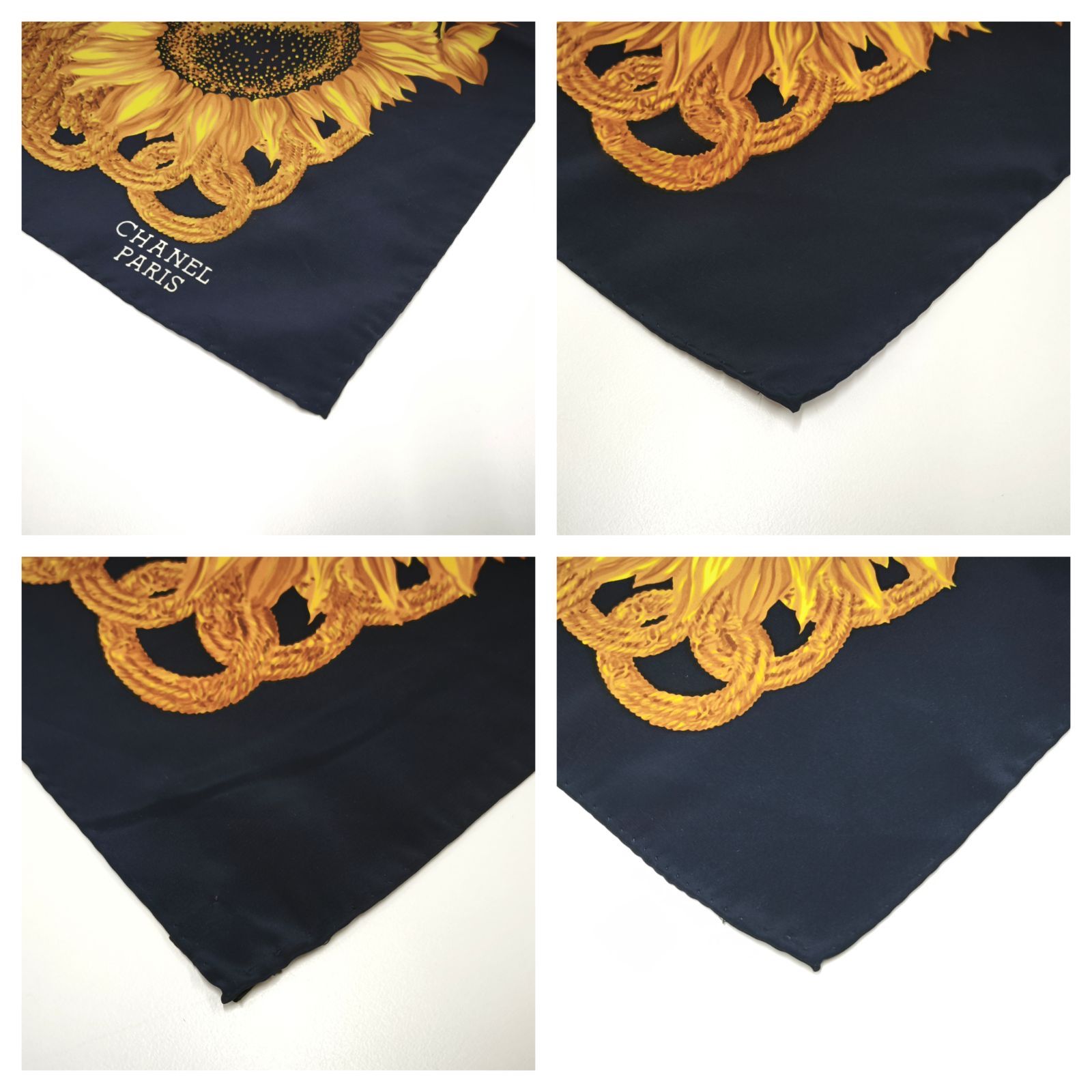 希少 ヴィンテージ 未使用品】CHANEL シャネル ロゴ入り ひまわり柄