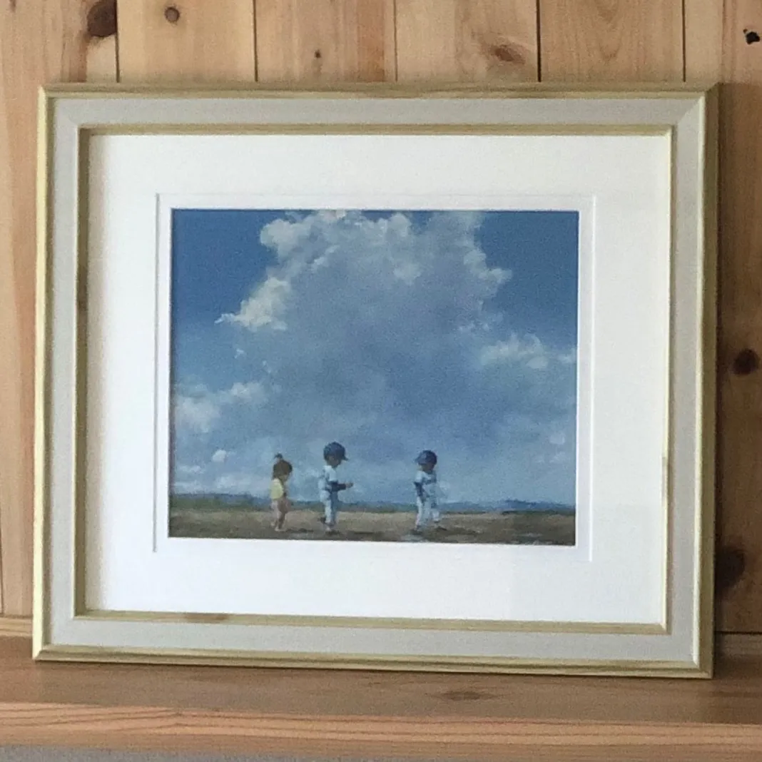 真作保証】櫻井幸雄「陽光」パステル画 直筆サイン 真筆 額装 絵画 真