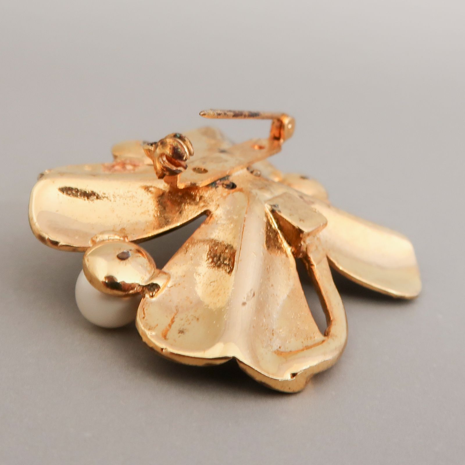 シャネル/CHANEL クローバー パール ゴールド ブローチ ココマーク