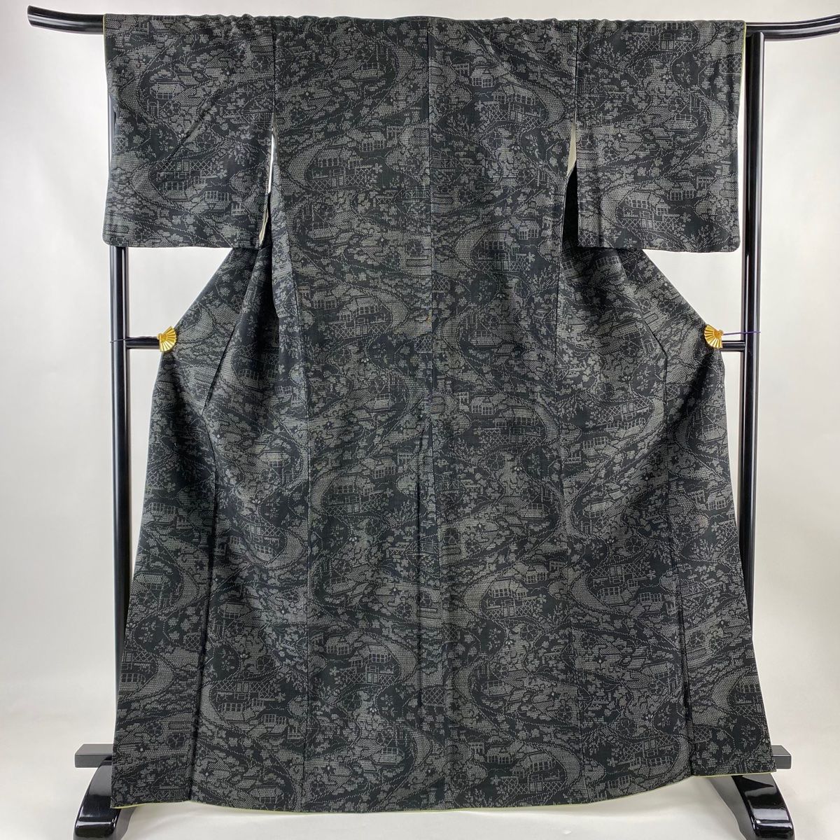 tucci】正絹 臨済宗 1尺絡子（苔色・チャコールグレー） tucci】正絹