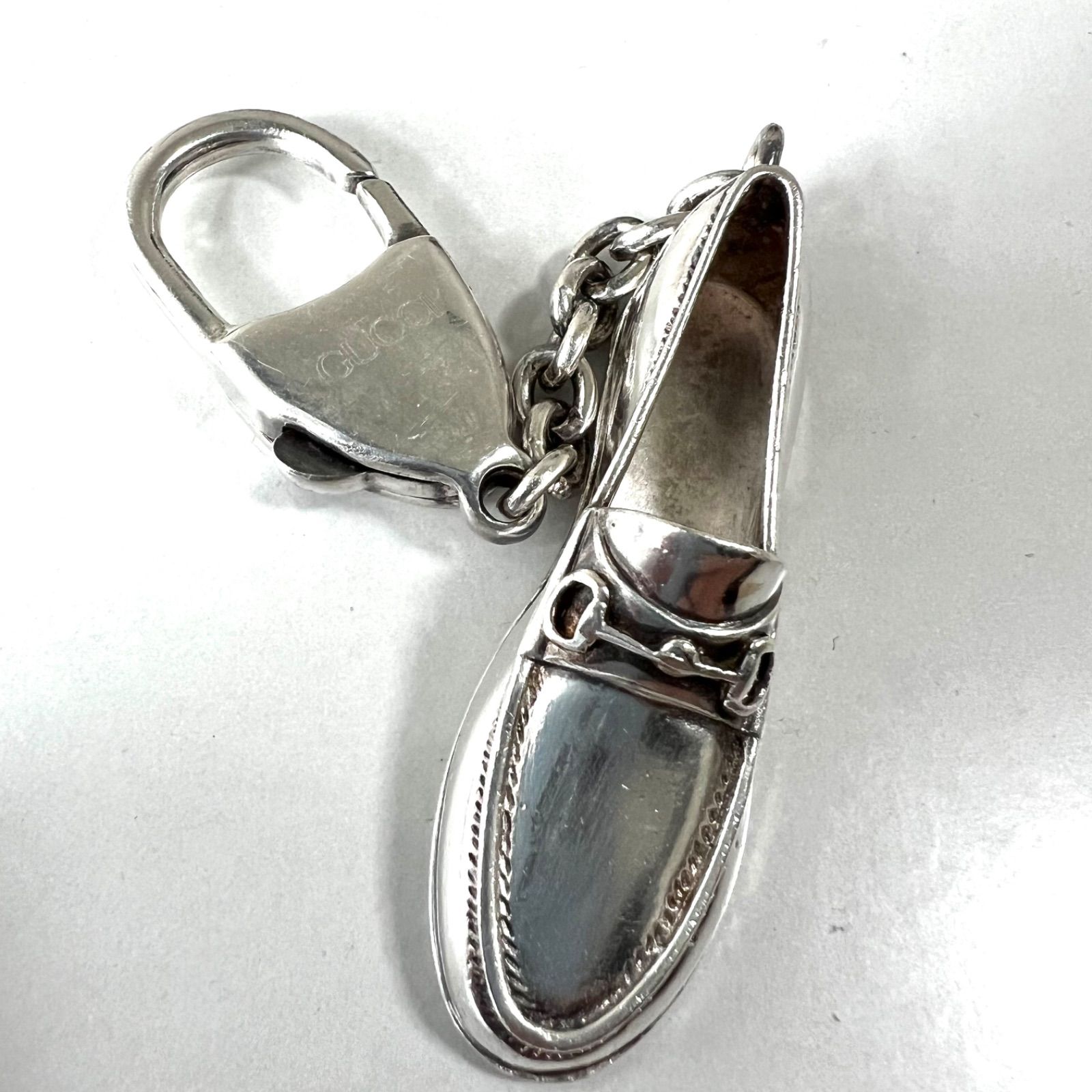 グッチ ホースビット ローファー シューズキーホルダー チャーム 銀