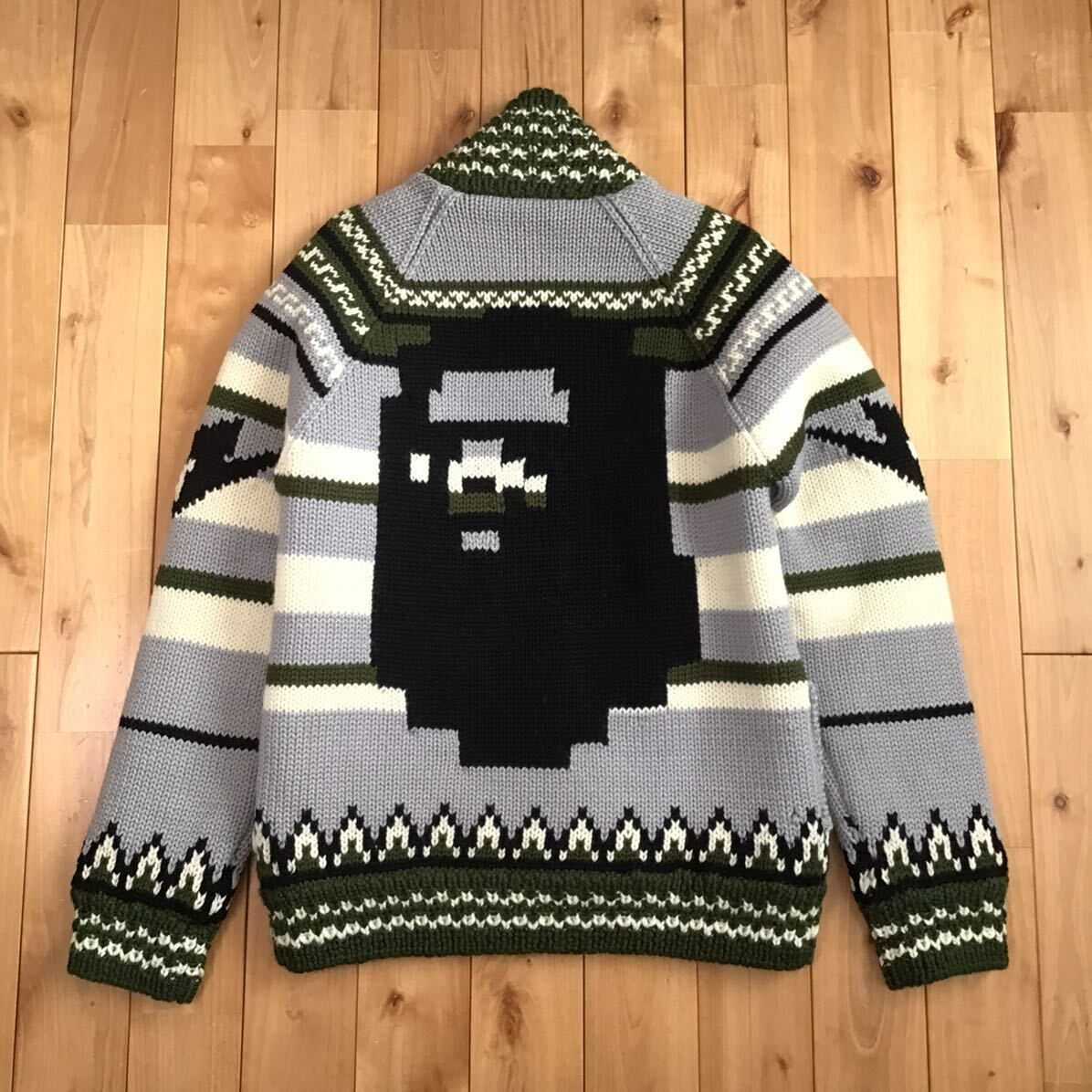 APE HEAD カウチン ニット ジャケット Mサイズ a bathing ape BAPE