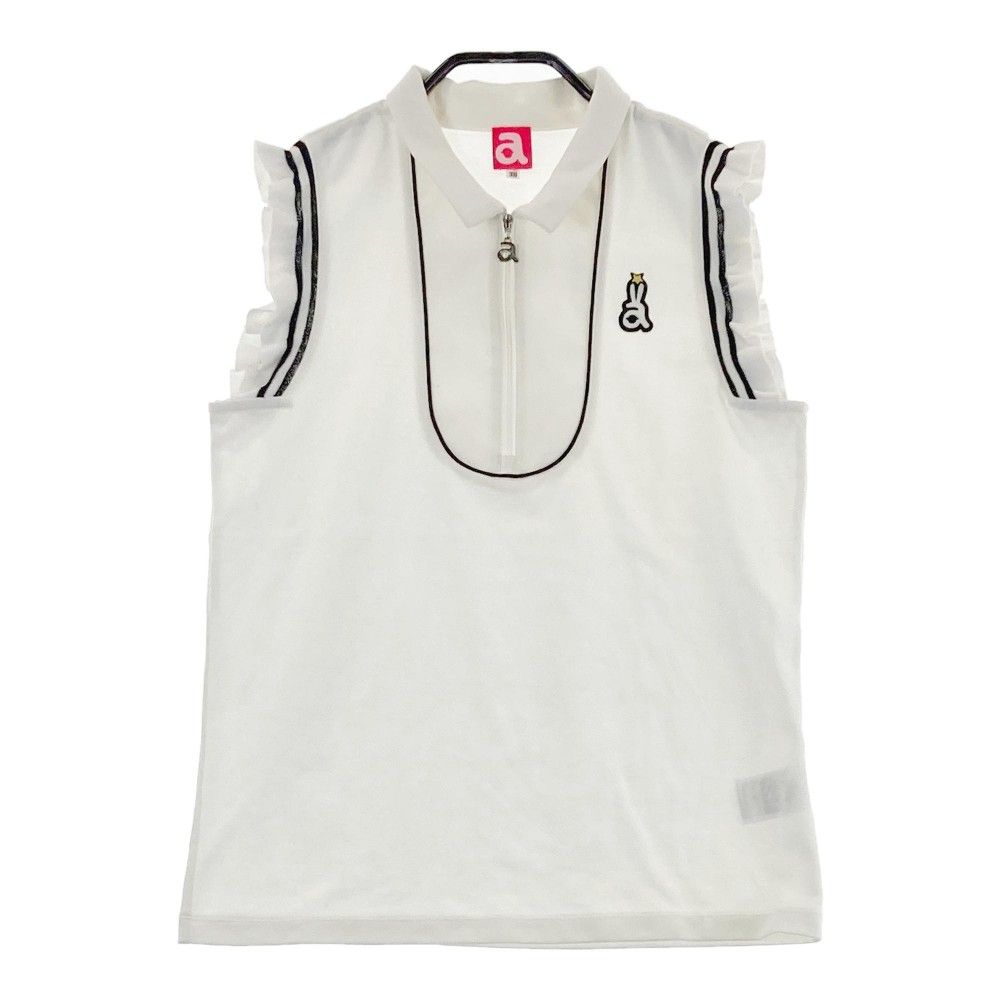 サイズ：38 ARCHIVIO アルチビオ ハーフジップ ノースリーブポロシャツ