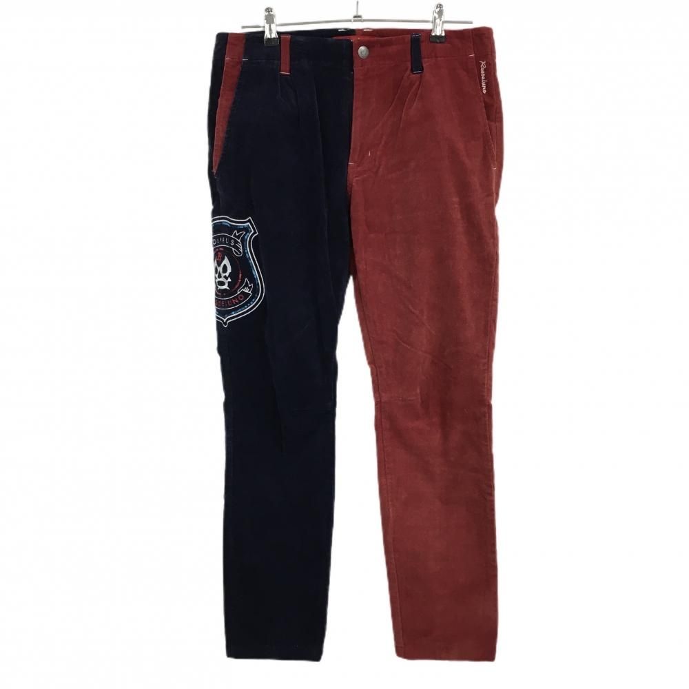 ラッセルノ コーデュロイパンツ レッド×ネイビー ルチャマスク 一部