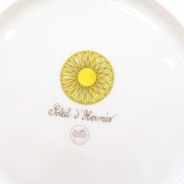 HERMES ソレイユ ドゥ エルメス デザートプレート 21cm ペア 2枚セット