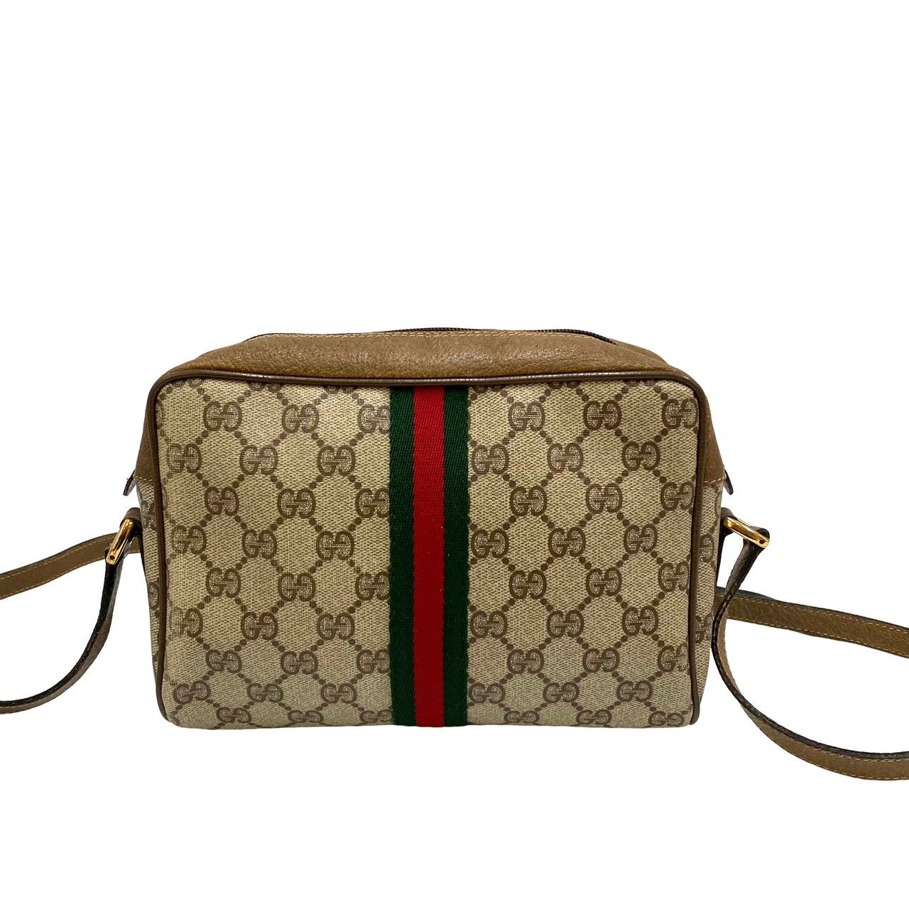 美品 GUCCI オールドグッチ ヴィンテージ GG ロゴ 金具 シェリーライン