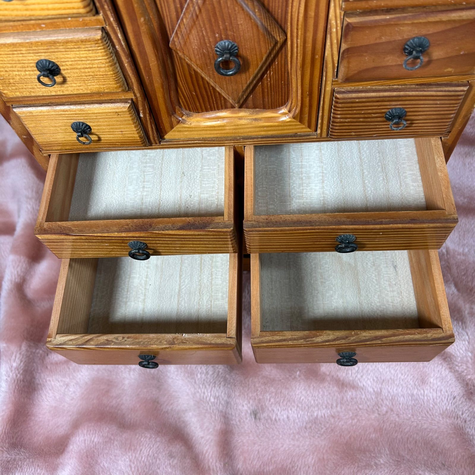 木製引き出し収納棚 薬棚薬箪笥 薬箱 引出し チェスト 収納棚 小物入