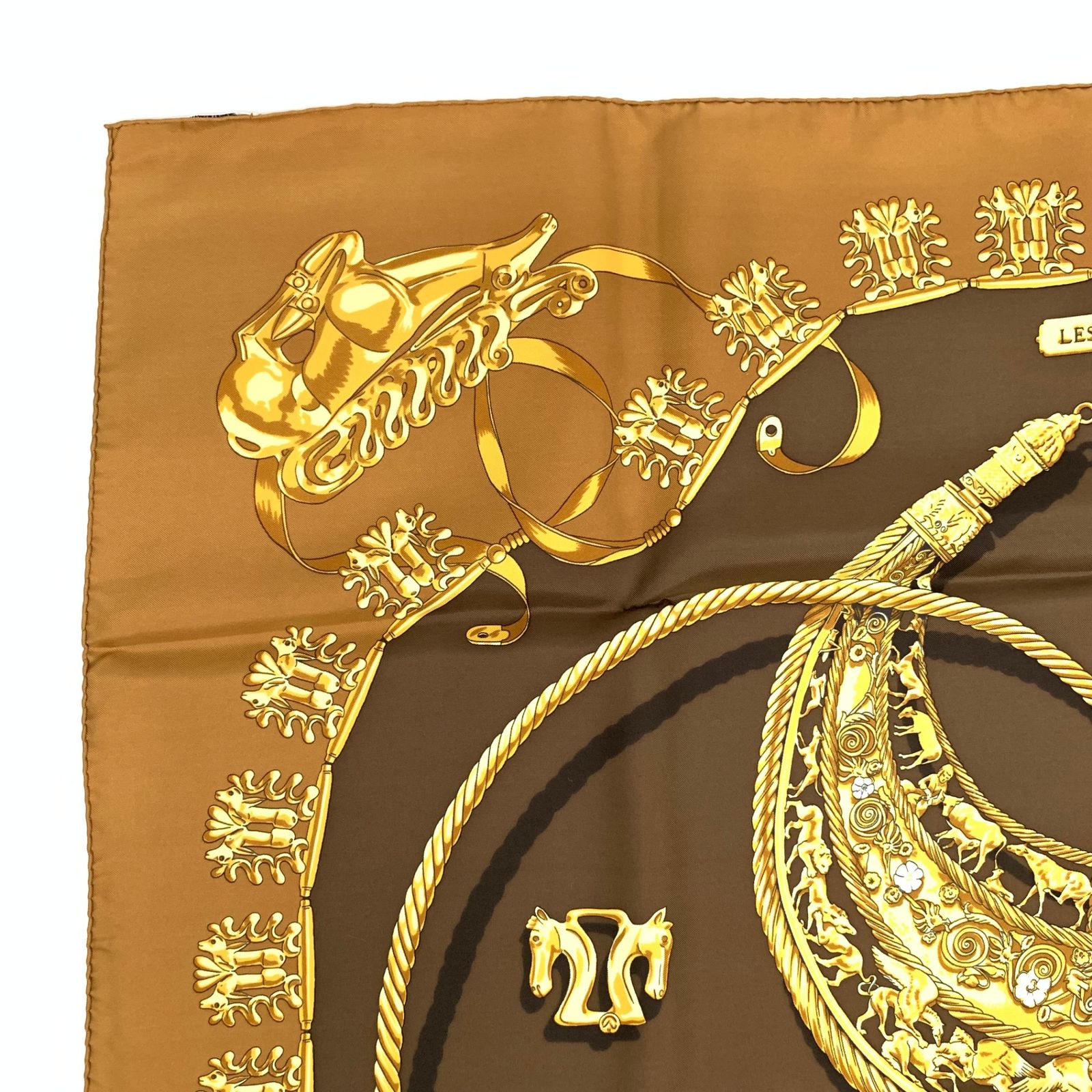 エルメス エルメス スカーフ カレ90 LES Cavaliers D'or 【黄金の騎士