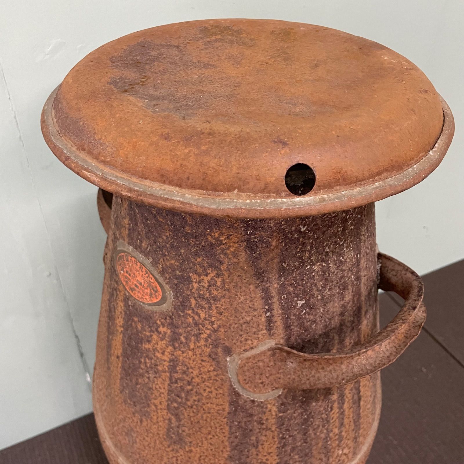 h*o様 アンティーク、コレクションミルク缶牛乳缶 蓋付き レトロ