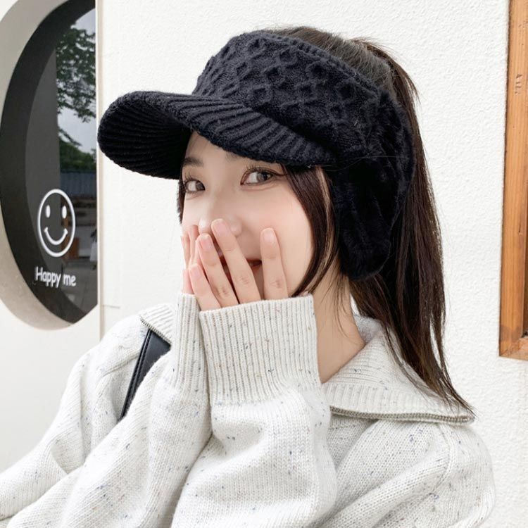 ニット帽 サンバイザー ゴルフウェア ファー耳当て レディース ゴルフ